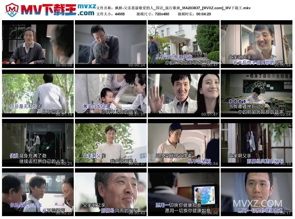 枫桥-父亲我最敬爱的人_国语_流行歌曲_MA203837